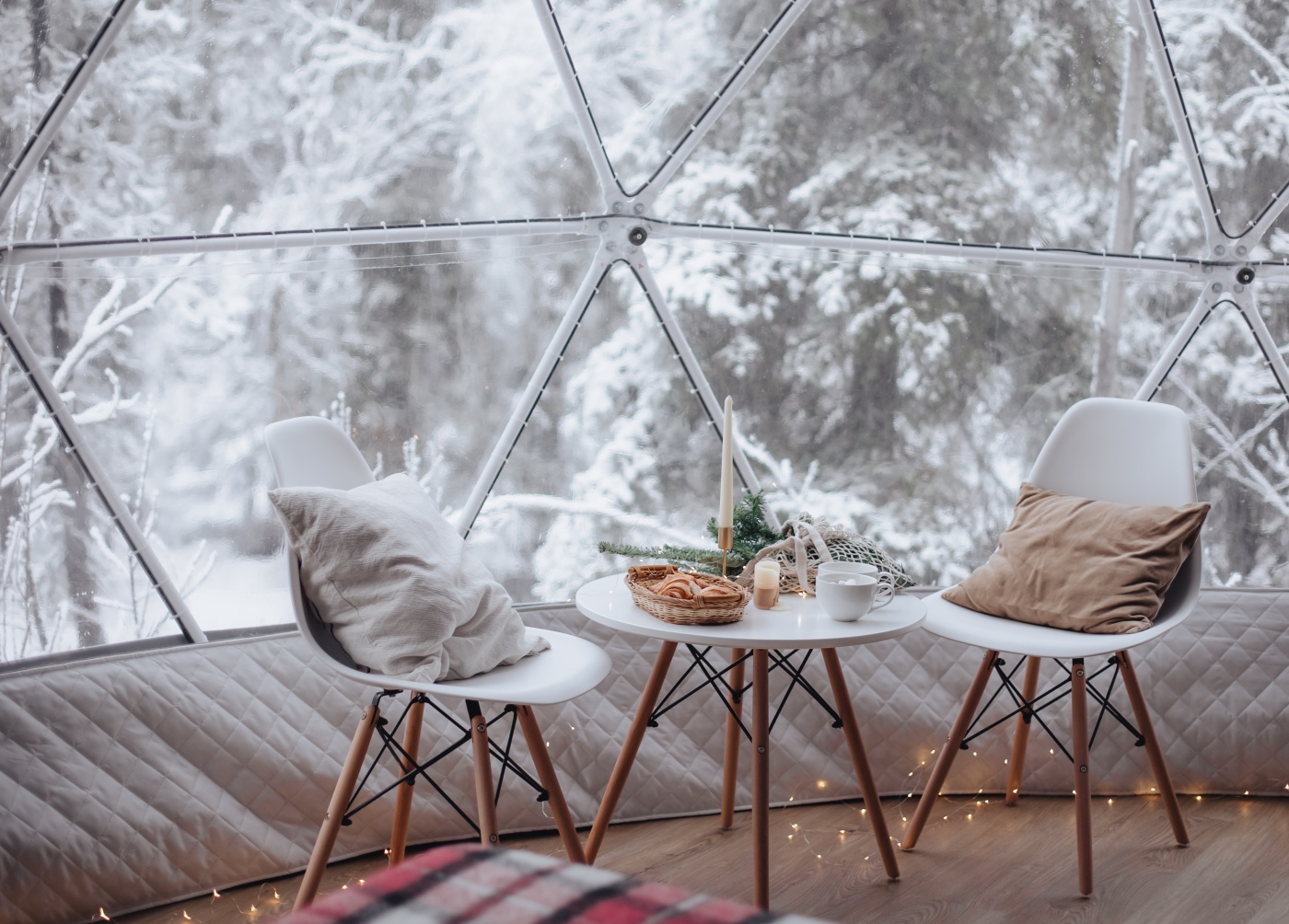 База отдыха «Лапландская деревня» Мурманская область Купольный шатер с панорамными окнами, фото 15