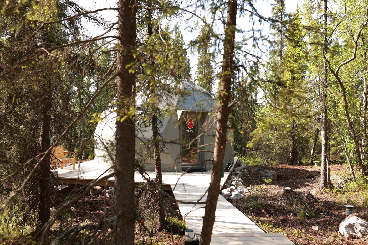 База отдыха «Лапландская деревня» Мурманская область Купольный шатер с панорамными окнами, фото 5