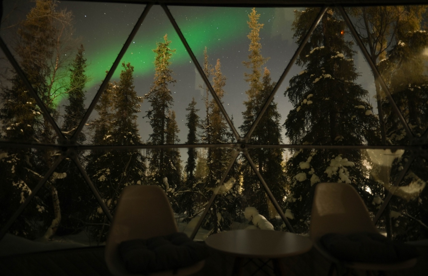 База отдыха «Лапландская деревня» Мурманская область Купольный шатер с панорамными окнами, фото 17