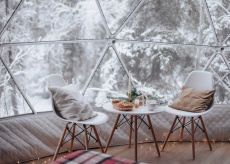 База отдыха «Лапландская деревня» Мурманская область Купольный шатер с панорамными окнами, фото 15_14